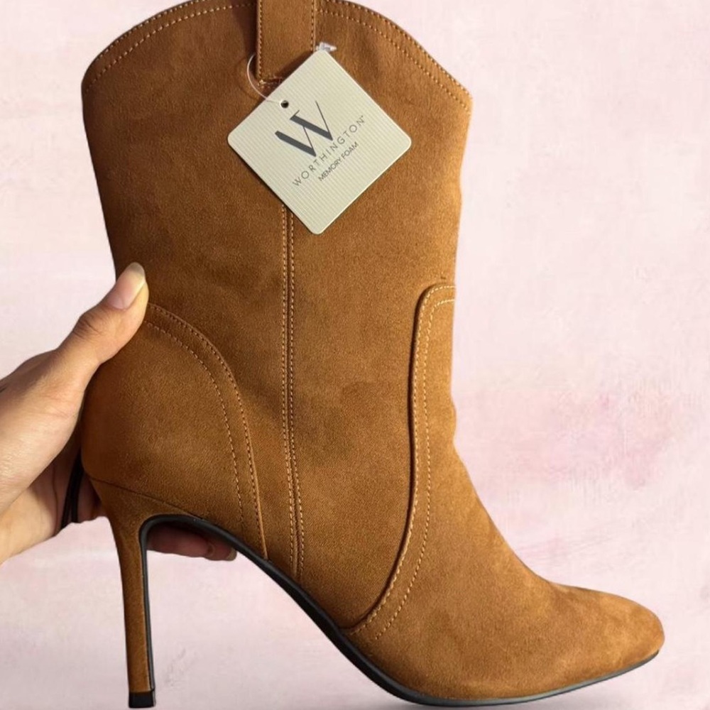 Worthington Brown Suede Heeled Boots